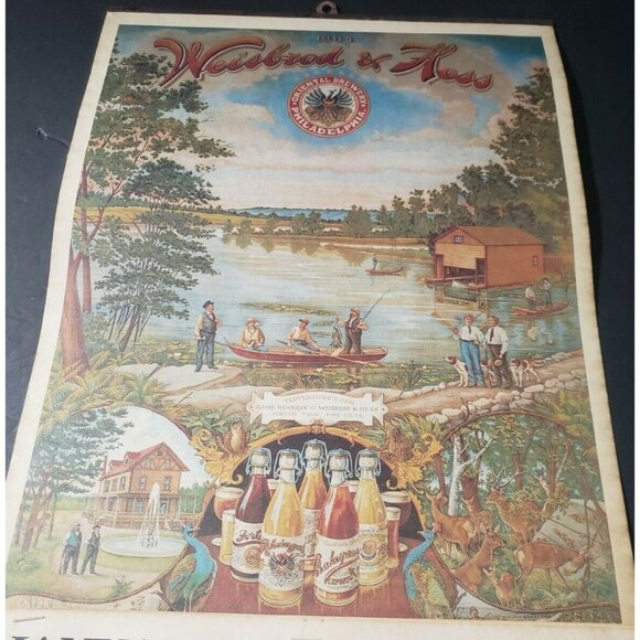 REPRO Weisbrod & Hess Oriental Brewery Philadelphia PA Beer Calendar 21" X 11” - Picture 3 of 5